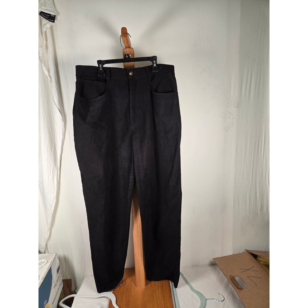 Talbots Black High Rise Straight Leg Trousers Pants Size 16 5-Pocket Classic